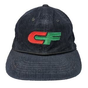 Consolidated Freightways Snapback Hat Corduroy Black One Size Vintage USA